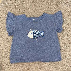 Tea Collection - Ruffle Sleeve Fish Tee 🐟